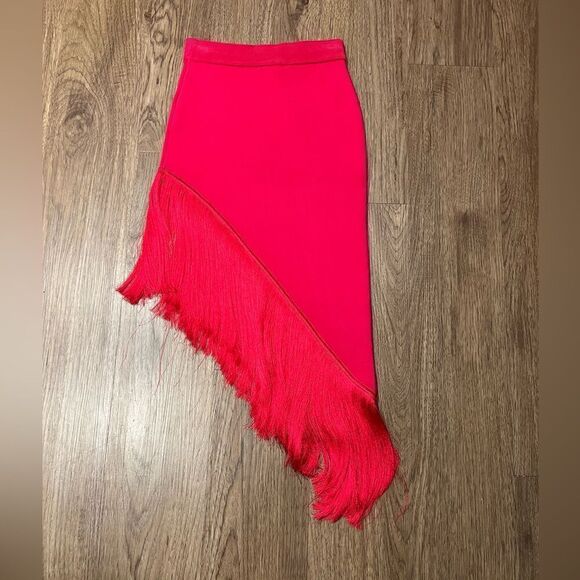 PAOLA BERNARDI Hanne Knit Fridge Skirt In Fushcia size Small NWT$518 - Picture 5 of 9